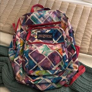 JanSport Colorful Diamond Pattern Backpack